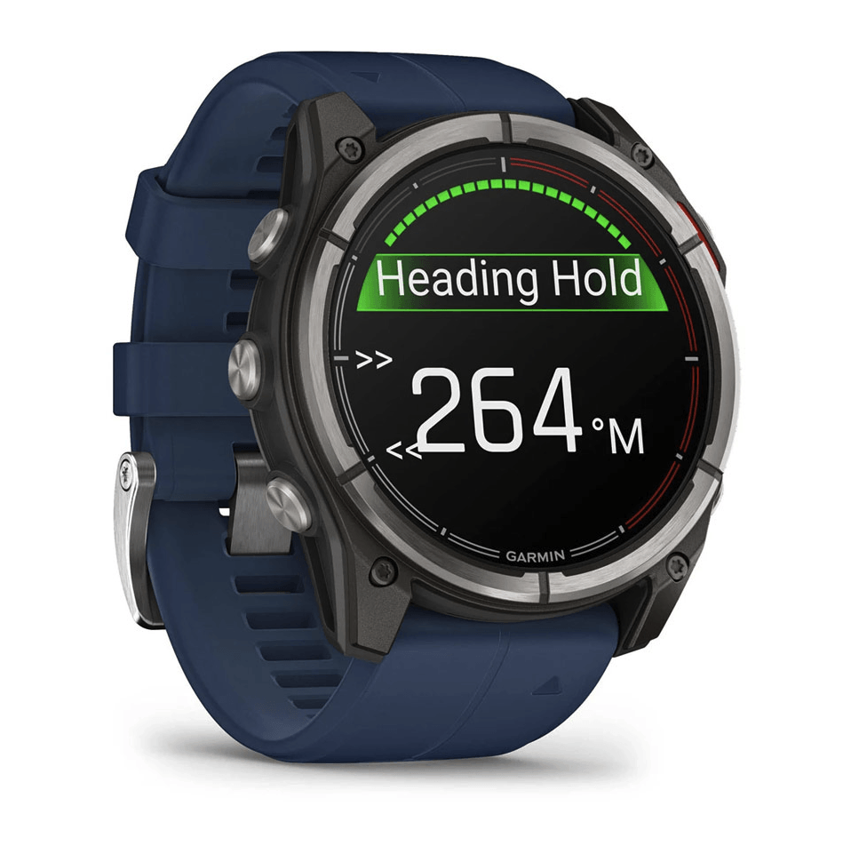 Морские часы-навигатор Garmin quatix 8 Amoled 51мм Sapphire с синим силиконовым ремешком 010-02905-91