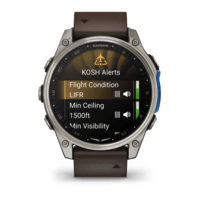 Авиационные часы Garmin D2 Mach 2 Titanium 47 мм с Oxford Brown коричневым кожаным ремешком 010-02904-31
