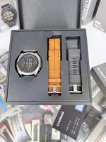 Спортивные часы Garmin Fenix 8 Amoled 51мм Sapphire Carbon Grey с коричневым кожаным ремешком 010-02905-40 уценка