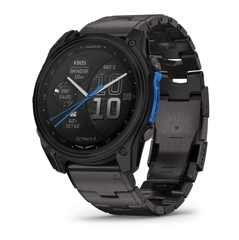 Авиационные часы Garmin D2 Mach 2 51мм Carbon Gray DLC Titanium с вентилируемым титановым браслетом 010-02905-31 