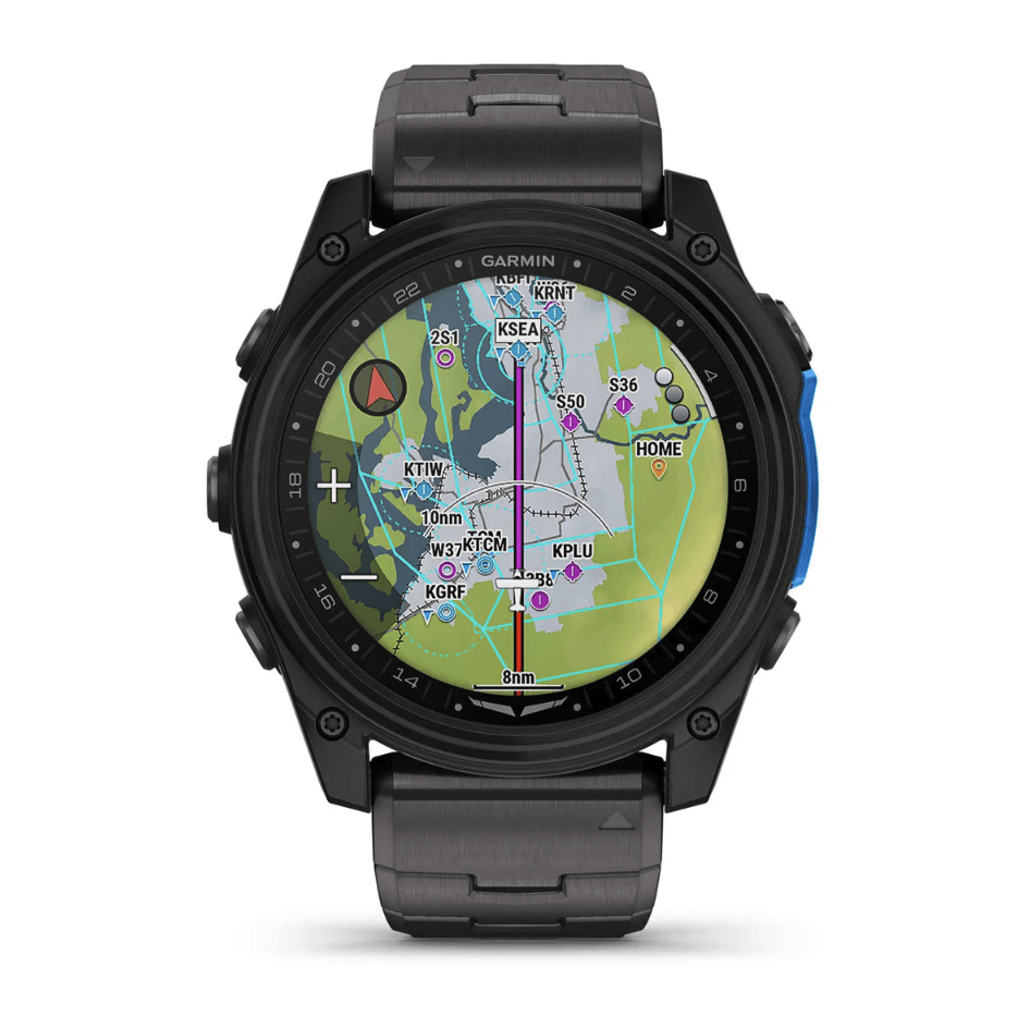 Авиационные часы Garmin D2 Mach 2 51мм Carbon Gray DLC Titanium с вентилируемым титановым браслетом 010-02905-31 