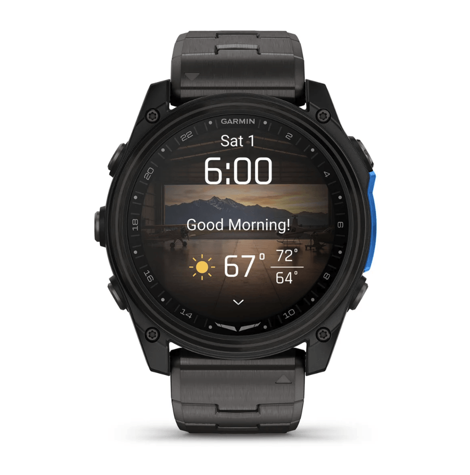 Авиационные часы Garmin D2 Mach 2 51мм Carbon Gray DLC Titanium с вентилируемым титановым браслетом 010-02905-31 