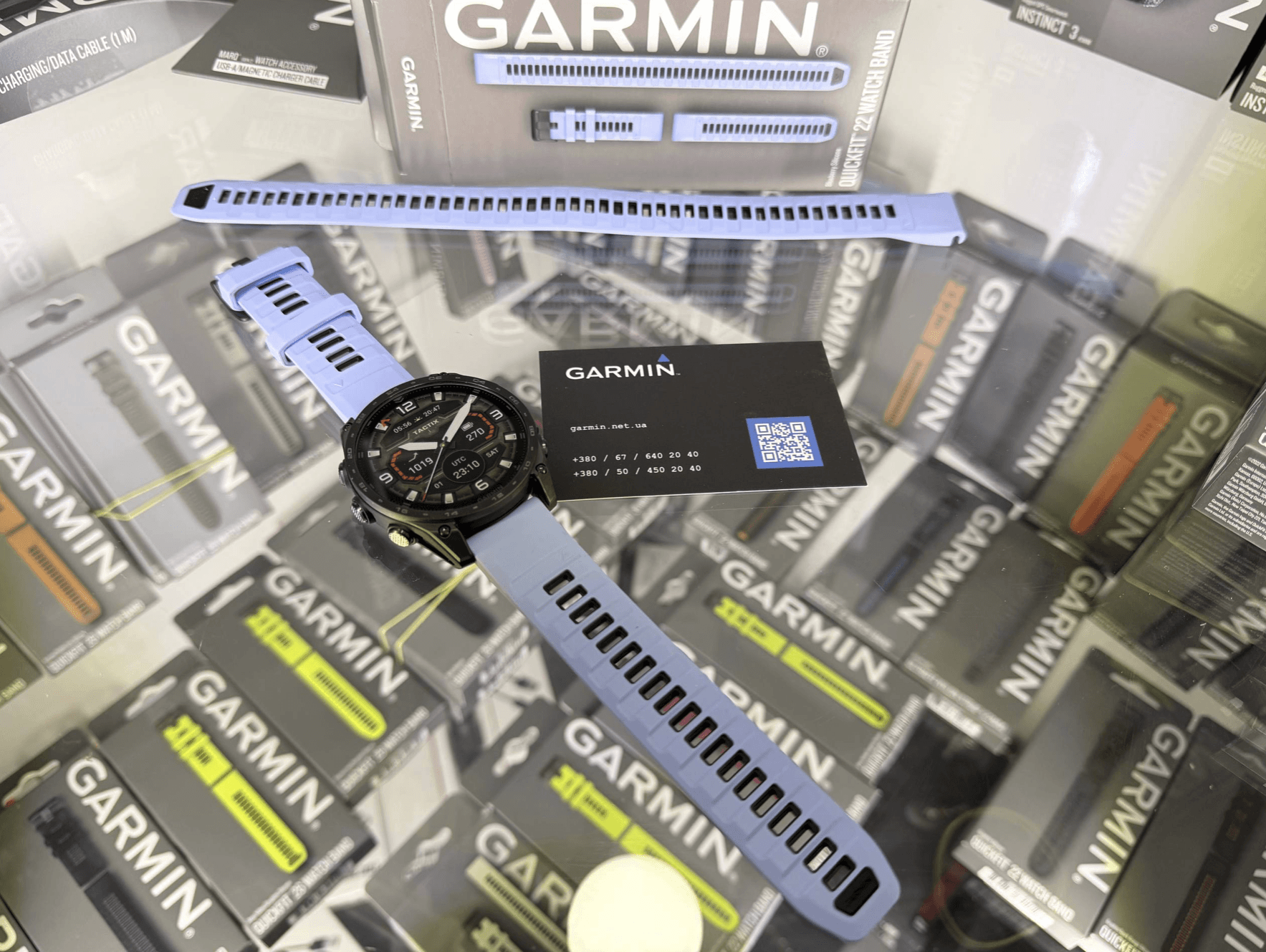 Ремешок Garmin QuickFit 22 мм Blueberry сиреневый силиконовый (комплект из трех частей) 010-14410-01