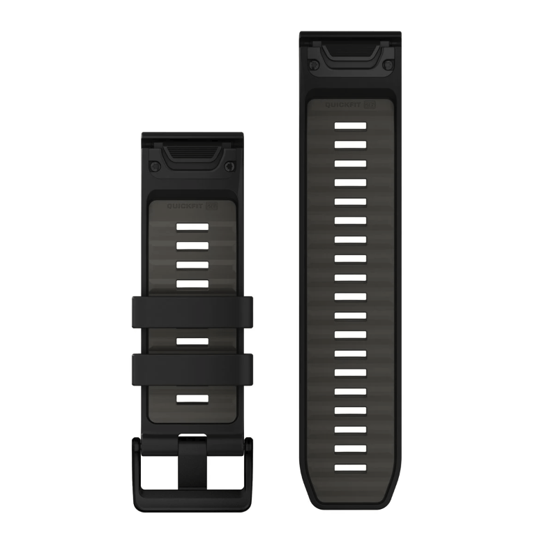 Ремешок Garmin fenix 8 QuickFit 26 мм Black/Pebble Gray силиконовый без коробки 