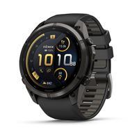 Спортивные часы Garmin Fenix 9 Pro Amoled inReach 51мм Carbon Gray DLC Titanium с черно-серым силиконовым ремешком 010-04337-11
