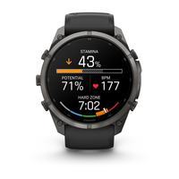 Спортивные часы Garmin Fenix 9 Pro Amoled inReach 51мм Carbon Gray DLC Titanium с черно-серым силиконовым ремешком 010-04337-11