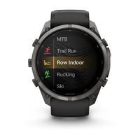 Спортивные часы Garmin Fenix 9 Pro Amoled inReach 51мм Carbon Gray DLC Titanium с черно-серым силиконовым ремешком 010-04337-11