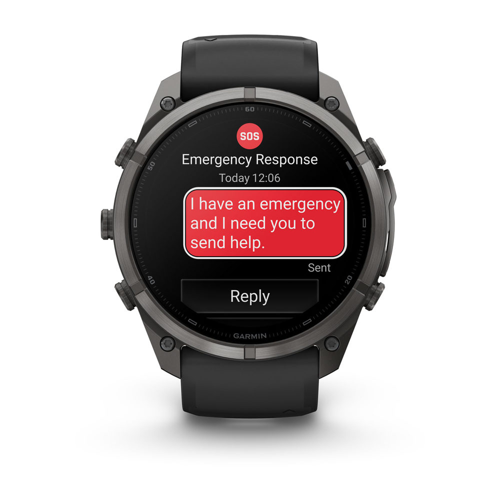 Спортивные часы Garmin Fenix 9 Pro Amoled inReach 51мм Carbon Gray DLC Titanium с черно-серым силиконовым ремешком 010-04337-11