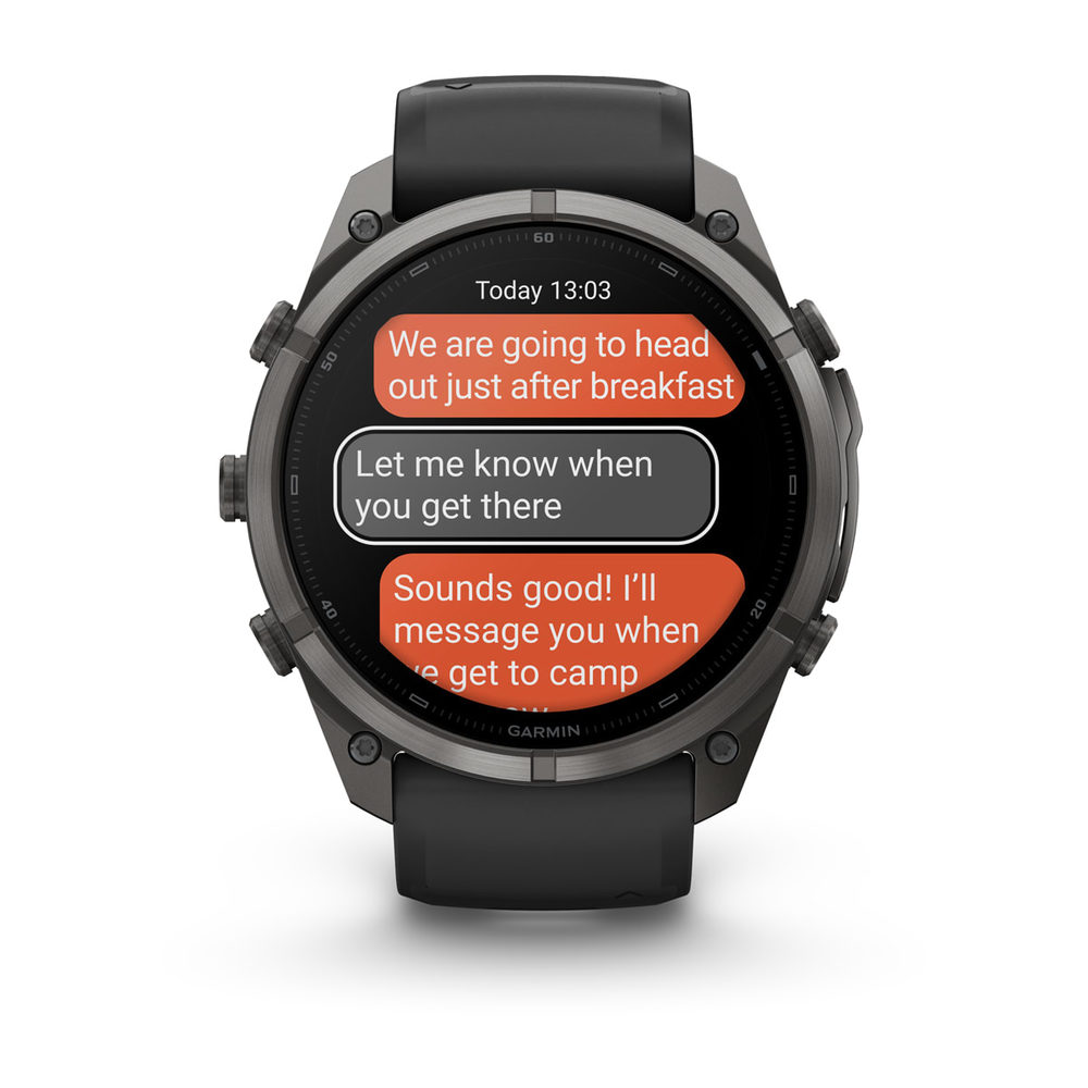 Спортивные часы Garmin Fenix 9 Pro Amoled inReach 51мм Carbon Gray DLC Titanium с черно-серым силиконовым ремешком 010-04337-11