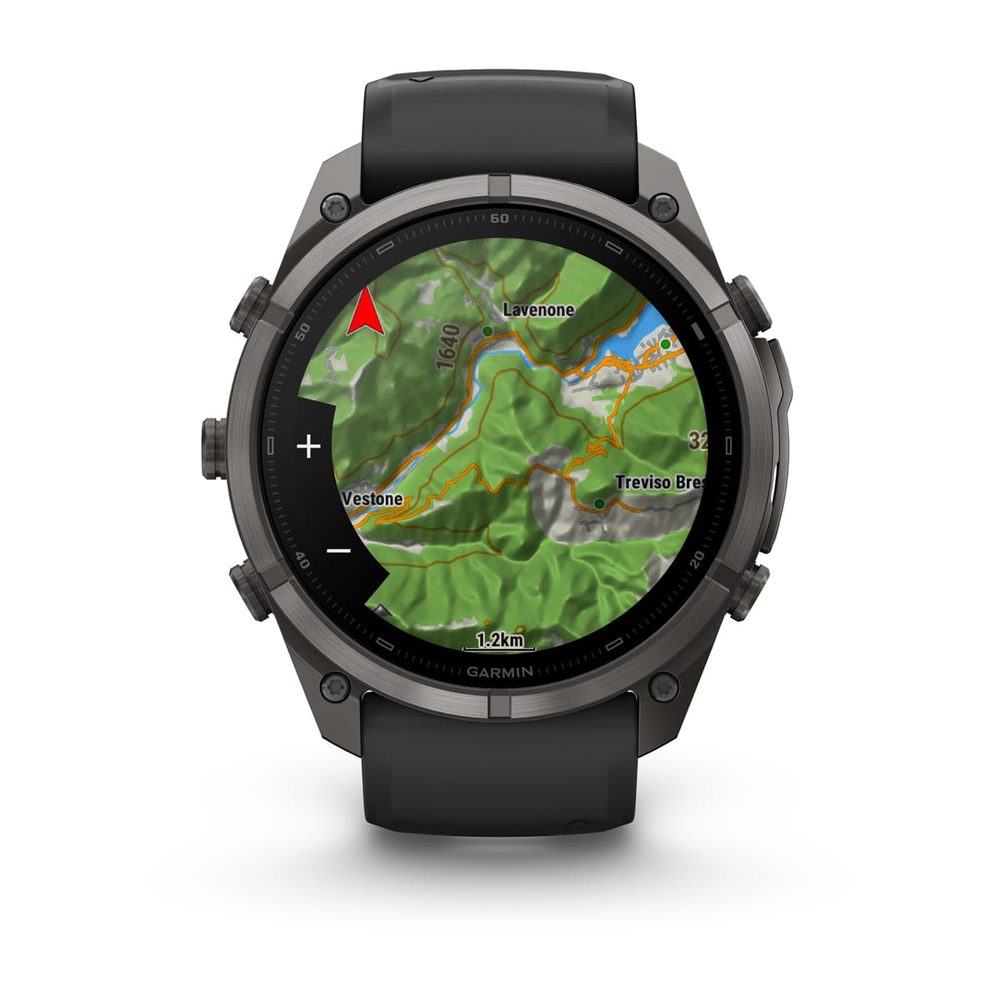 Спортивные часы Garmin Fenix 9 Pro Amoled inReach 51мм Carbon Gray DLC Titanium с черно-серым силиконовым ремешком 010-04337-11