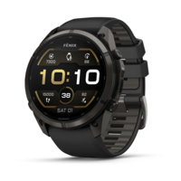 Спортивные часы Garmin Fenix 9 Pro Amoled 51мм Carbon Gray DLC Titanium с черно-серым силиконовым ремешком 010-04337-16
