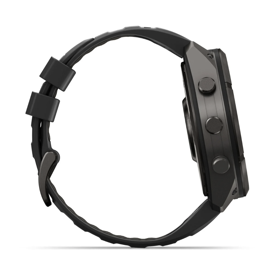 Спортивные часы Garmin Fenix 9 Pro Amoled 51мм Carbon Gray DLC Titanium с черно-серым силиконовым ремешком 010-04337-16