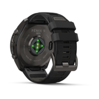 Спортивные часы Garmin Fenix 9 Pro Amoled 51мм Carbon Gray DLC Titanium с черно-серым силиконовым ремешком 010-04337-16