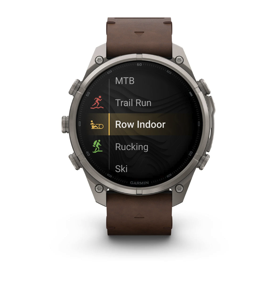 Спортивные часы Garmin Fenix 9 Pro Amoled inReach 47 мм Titanium с кожаным ремешком 010-04336-41
