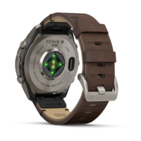 Спортивные часы Garmin Fenix 9 Pro Amoled inReach 47 мм Titanium с кожаным ремешком 010-04336-41