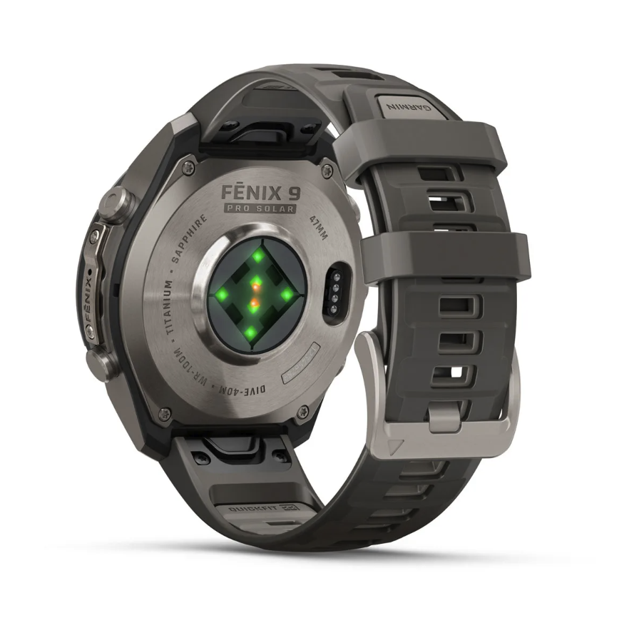 Спортивные часы Garmin Fenix 9 Pro Solar inReach 47 мм Titanium с силиконовым серым ремешком 010-04338-01