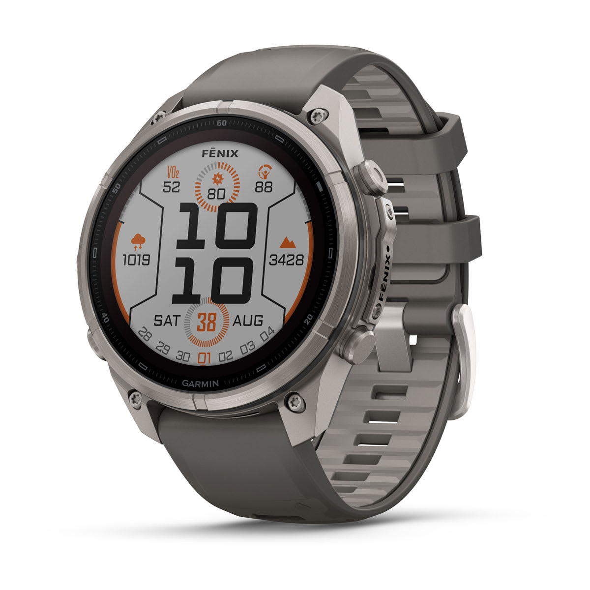 Спортивные часы Garmin Fenix 9 Pro Solar 47 мм Titanium с силиконовым серо-серебристым ремешком 010-04338-01