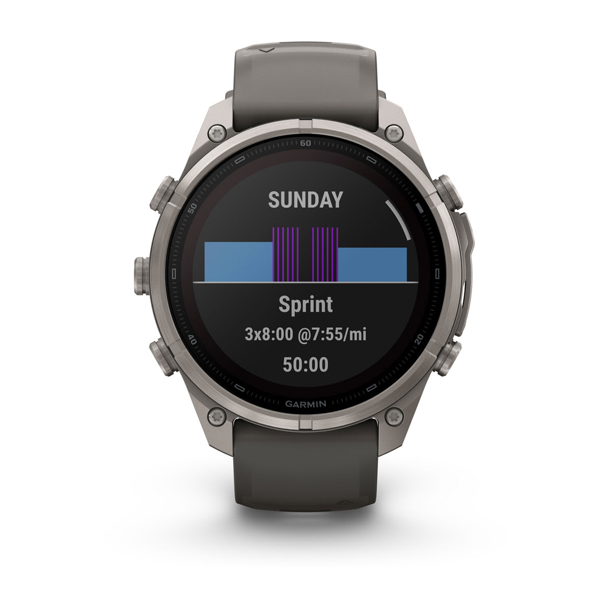 Спортивные часы Garmin Fenix 9 Pro Solar 47 мм Titanium с силиконовым серо-серебристым ремешком 010-04338-01