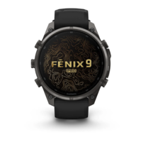 Спортивные часы Garmin Fenix 9 Pro Amoled inReach 47 мм Titanium с черно-серым силиконовым ремешком 010-04336-11