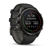 Спортивные часы Garmin Fenix 9 Pro Amoled inReach 47 мм Titanium с черно-серым силиконовым ремешком 010-04336-11