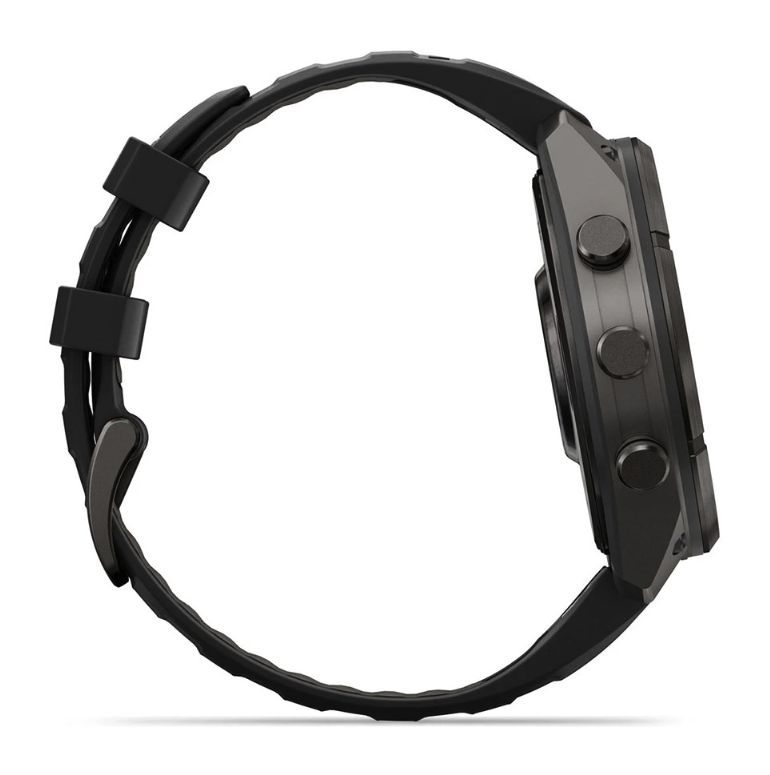 Спортивные часы Garmin Fenix 9 Pro Amoled inReach 47 мм Titanium с черно-серым силиконовым ремешком 010-04336-11