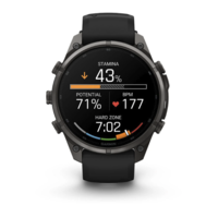 Спортивные часы Garmin Fenix 9 Pro Amoled inReach 47 мм Titanium с черно-серым силиконовым ремешком 010-04336-11