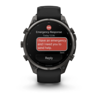 Спортивные часы Garmin Fenix 9 Pro Amoled inReach 47 мм Titanium с черно-серым силиконовым ремешком 010-04336-11