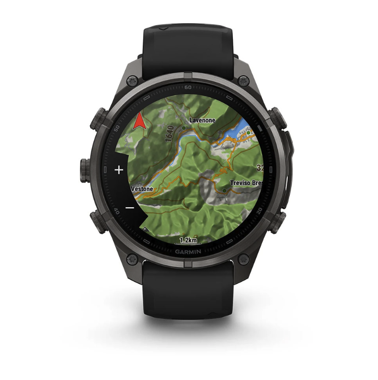 Спортивные часы Garmin Fenix 9 Pro Amoled inReach 47 мм Titanium с черно-серым силиконовым ремешком 010-04336-11