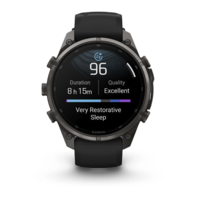 Спортивные часы Garmin Fenix 9 Pro Amoled inReach 47 мм Titanium с черно-серым силиконовым ремешком 010-04336-11