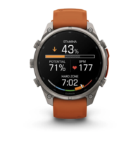Спортивные часы Garmin Fenix 9 Pro Amoled inReach 47 мм Titanium с оранжевым силиконовым ремешком 010-04336-01