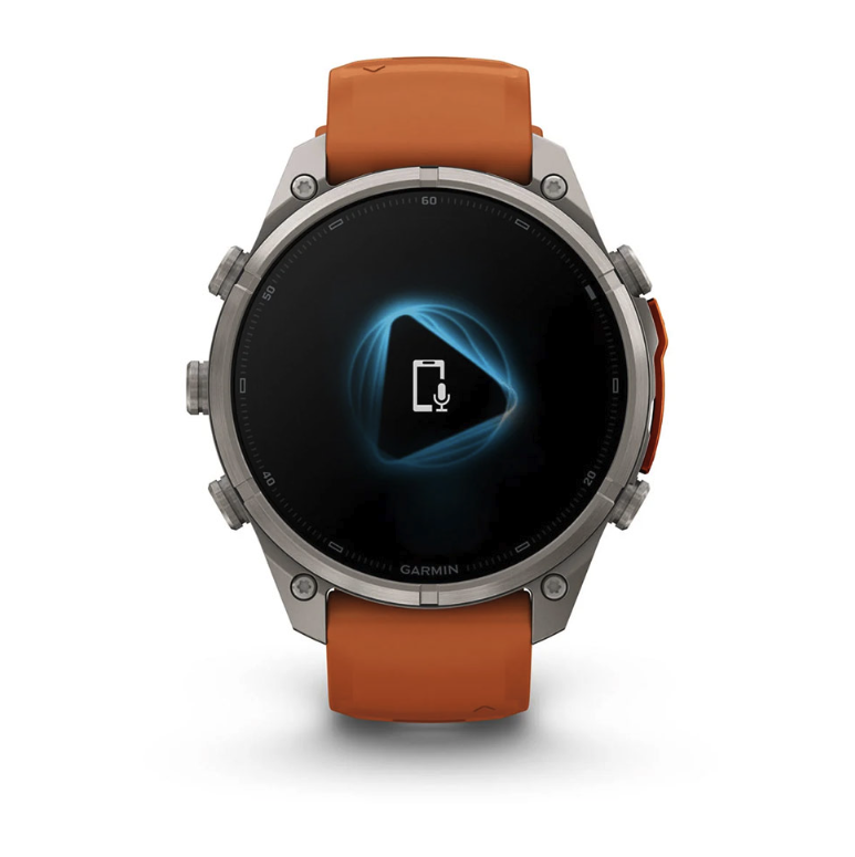 Спортивные часы Garmin Fenix 9 Pro Amoled inReach 47 мм Titanium с оранжевым силиконовым ремешком 010-04336-01