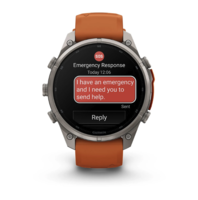 Спортивные часы Garmin Fenix 9 Pro Amoled inReach 47 мм Titanium с оранжевым силиконовым ремешком 010-04336-01