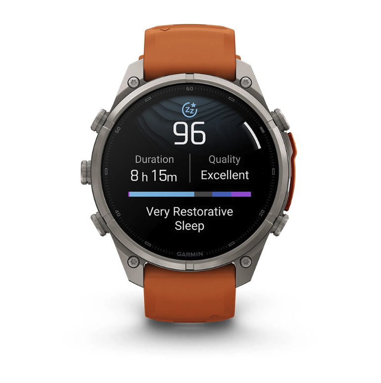 Спортивные часы Garmin Fenix 9 Pro Amoled inReach 47 мм Titanium с оранжевым силиконовым ремешком 010-04336-01