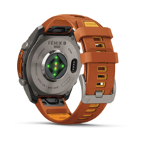Спортивные часы Garmin Fenix 9 Pro Amoled inReach 47 мм Titanium с оранжевым силиконовым ремешком 010-04336-01