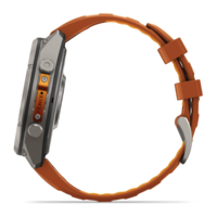 Спортивные часы Garmin Fenix 9 Pro Amoled inReach 47 мм Titanium с оранжевым силиконовым ремешком 010-04336-01