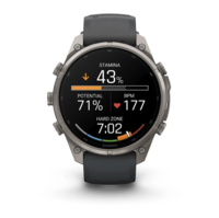 Спортивные часы Garmin Fenix 9 Pro Amoled inReach 47 мм Titanium с серым силиконовым ремешком 010-04336-21
