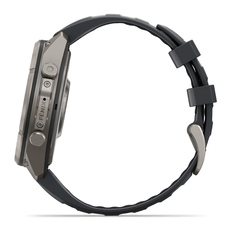 Спортивные часы Garmin Fenix 9 Pro Amoled inReach 47 мм Titanium с серым силиконовым ремешком 010-04336-21