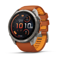 Спортивные часы Garmin Fenix 9 Pro Amoled 51мм Titanium с оранжевым силиконовым ремешком  010-04337-01