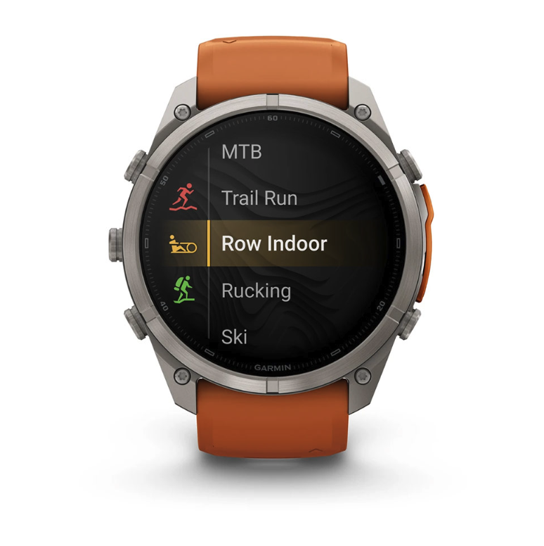 Спортивные часы Garmin Fenix 9 Pro Amoled 51мм Titanium с оранжевым силиконовым ремешком  010-04337-01