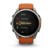 Спортивные часы Garmin Fenix 9 Pro Amoled 51мм Titanium с оранжевым силиконовым ремешком  010-04337-01