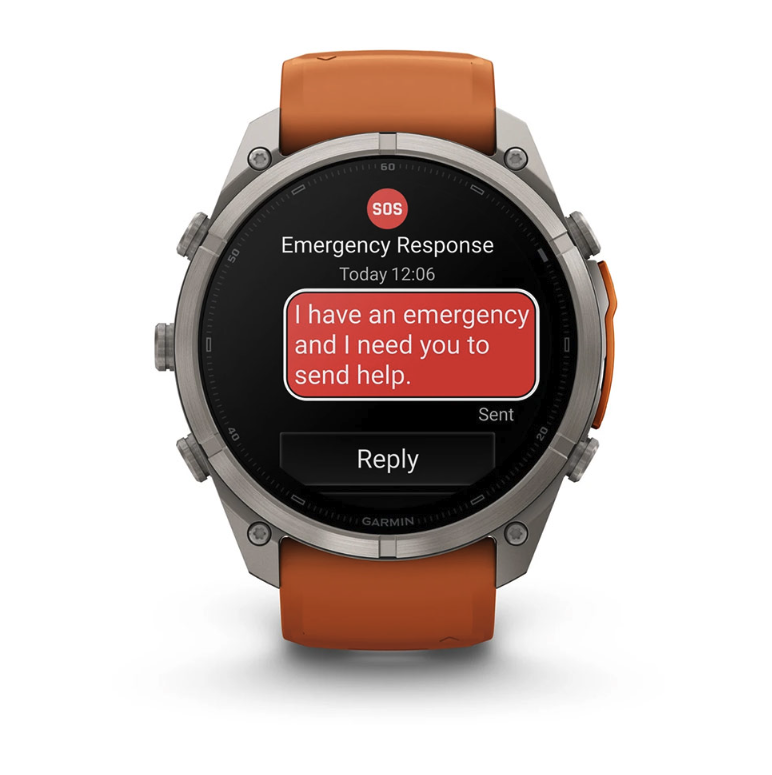 Спортивные часы Garmin Fenix 9 Pro Amoled 51мм Titanium с оранжевым силиконовым ремешком  010-04337-01