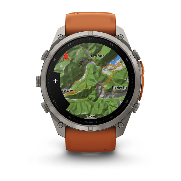 Спортивные часы Garmin Fenix 9 Pro Amoled 51мм Titanium с оранжевым силиконовым ремешком  010-04337-01