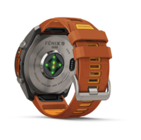 Спортивные часы Garmin Fenix 9 Pro Amoled 51мм Titanium с оранжевым силиконовым ремешком  010-04337-01