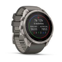 Спортивные часы Garmin Fenix 9 Pro Solar inReach 51 мм Titanium с темно-серым силиконовым ремешком 010-04339-01