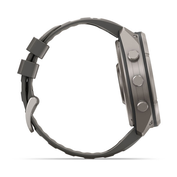 Спортивные часы Garmin Fenix 9 Pro Solar inReach 51 мм Titanium с темно-серым силиконовым ремешком 010-04339-01