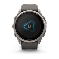 Спортивные часы Garmin Fenix 9 Pro Solar inReach 51 мм Titanium с темно-серым силиконовым ремешком 010-04339-01
