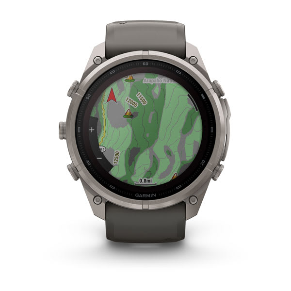 Спортивные часы Garmin Fenix 9 Pro Solar inReach 51 мм Titanium с темно-серым силиконовым ремешком 010-04339-01