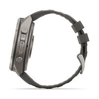 Спортивные часы Garmin Fenix 9 Pro Solar inReach 51 мм Titanium с темно-серым силиконовым ремешком 010-04339-01