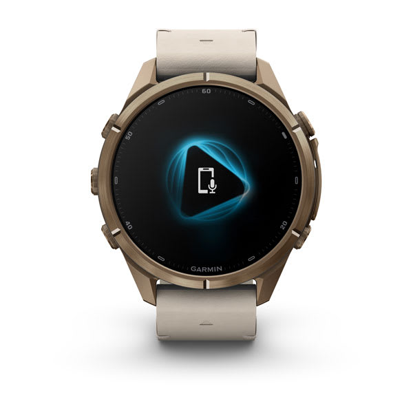 Спортивные часы Garmin Fenix 9 Pro Amoled inReach 43 мм Autumn Gold Titanium с бежевым кожаным ремешком 010-04335-41