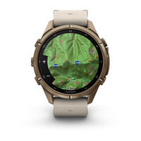 Спортивные часы Garmin Fenix 9 Pro Amoled inReach 43 мм Autumn Gold Titanium с бежевым кожаным ремешком 010-04335-41
